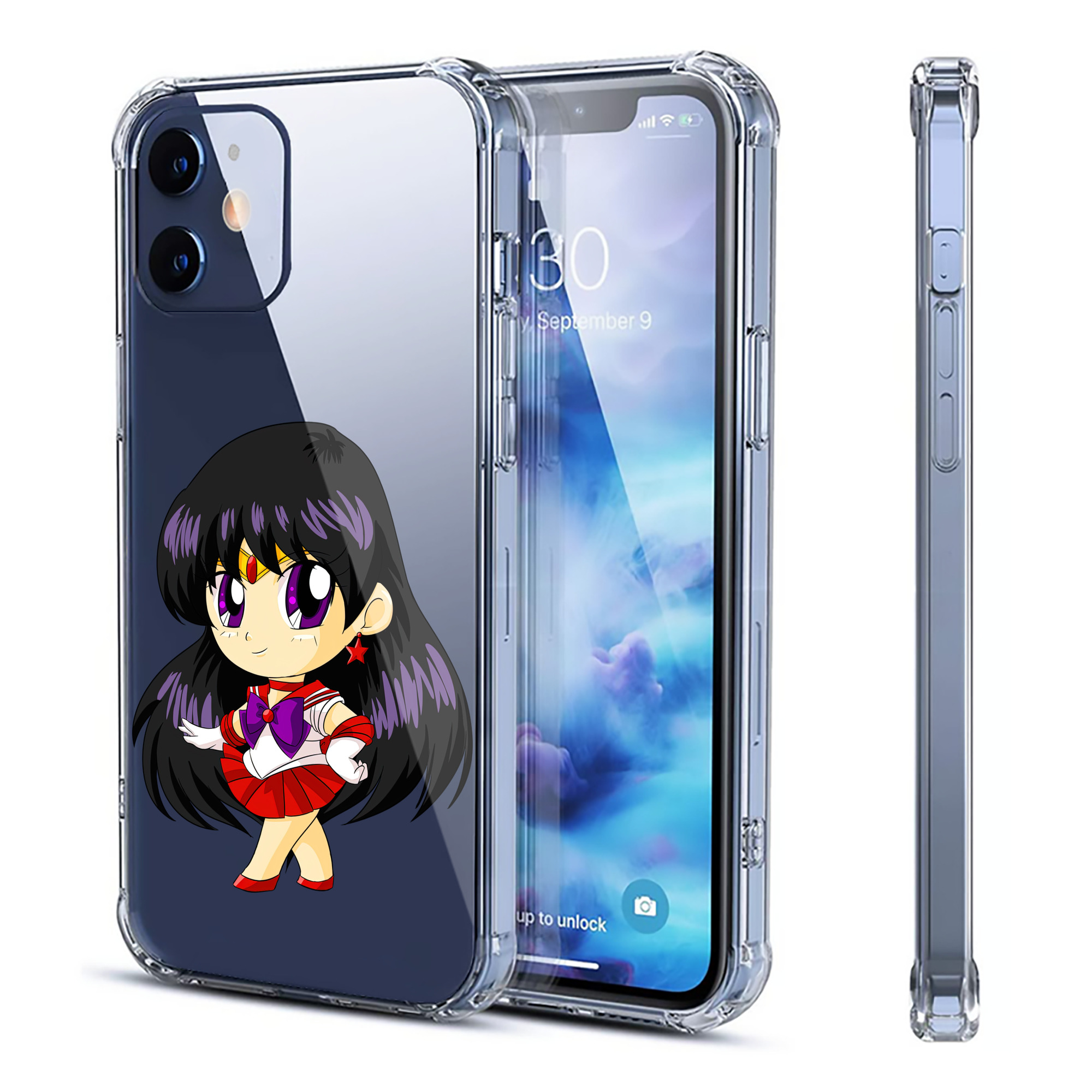 （画像用） 美少女戦士セーラームーン 火野レイ ひの レイ Sailor Moon Hino Rei （セーラーマーズ,Sailor Mars） 【iPhone 12シリーズ対応】透明スマホケース（クリアソフトケース）